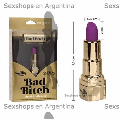 Vibrador lápiz labial Bad Bitch con carga USB